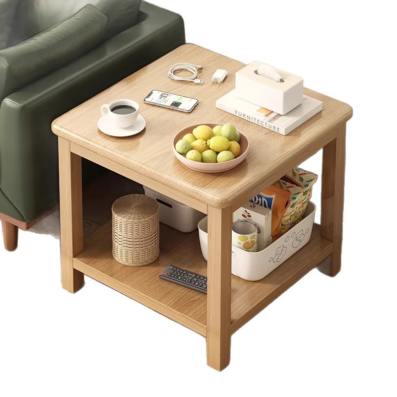 Sofá de lado varios gabinetes de la sala de estar simple de dos pisos pequeña mesa de té casa de alquiler simple mesa cuadrada moderna