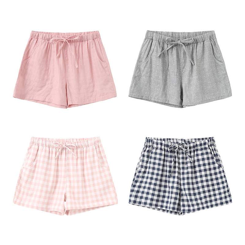Spot Women's Shorts Summer New Loose Large Size Home Casual Cotton Double Gauze Pajama Pants Thin