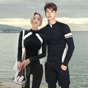 Korean style couple diving suit long sleeve sports swimsuit holiday sun protection trousers conservative surfing wholesale cross-border swimming suit