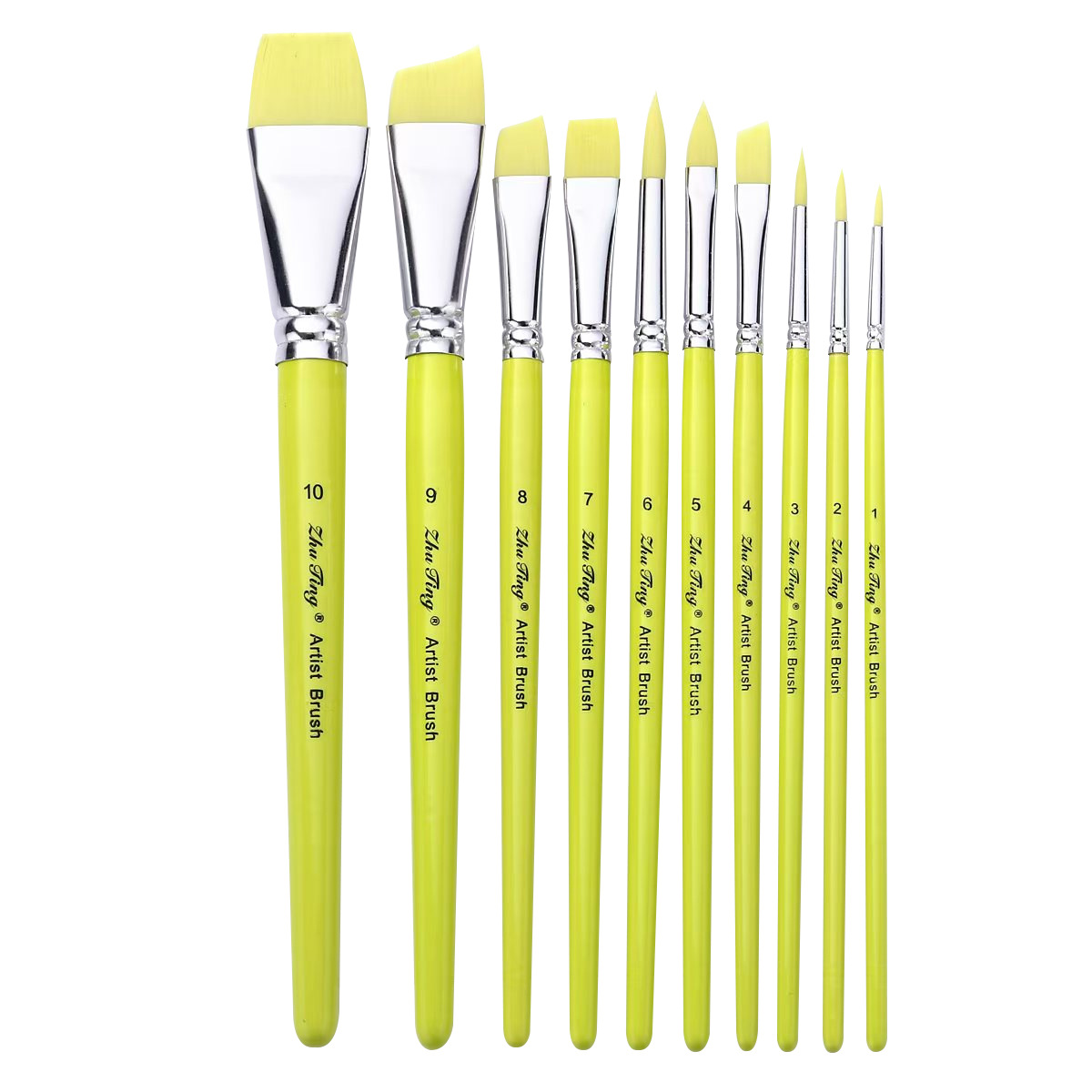 Ventas transfronterizas calientes de pintura facial cepillo de teñido de color de agua cepillo de línea de pincel de dibujo profesional de 10 piezas