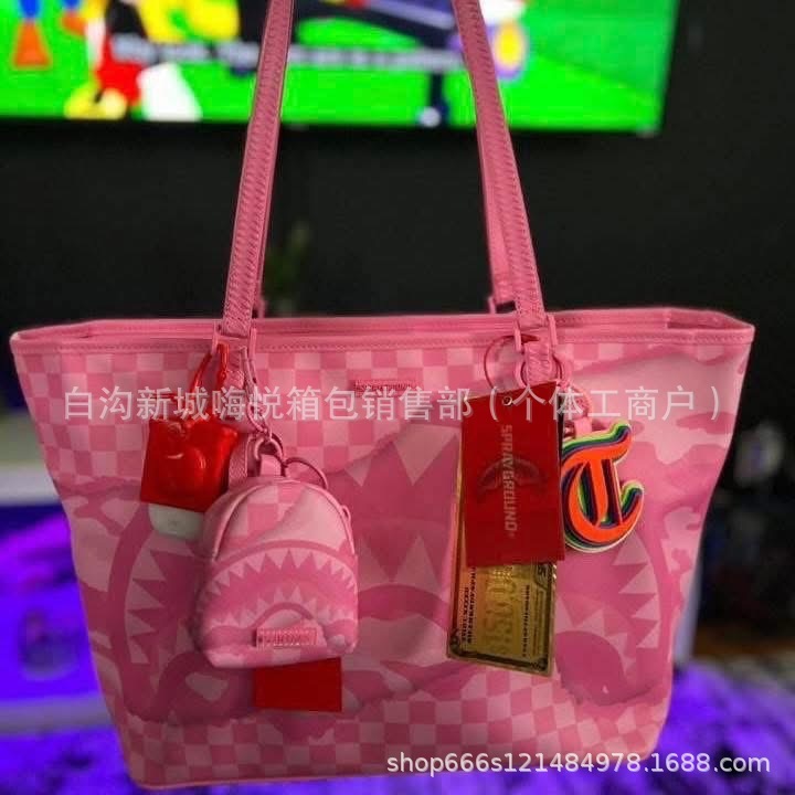 2025新款单肩包时尚休闲鲨鱼包包简约电脑包大容量多功能旅行背包|undefined