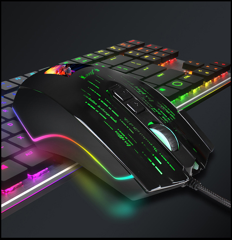 Ecran LCD HD, mouse pentru jocuri, import 12 imagini, RGB strălucitor, USB cu fir, macro programabil, 10000 dpi_voghion.com