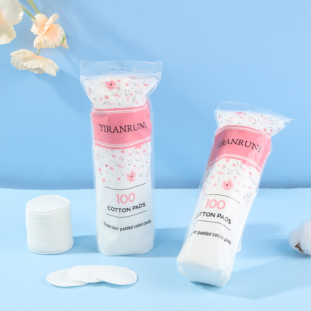 100 piezas de algodón húmedo absorbente de ojos y labios, algodón maquillaje, agujero de aguja, borde de bloqueo, no se caiga, doble efecto de algodón grueso