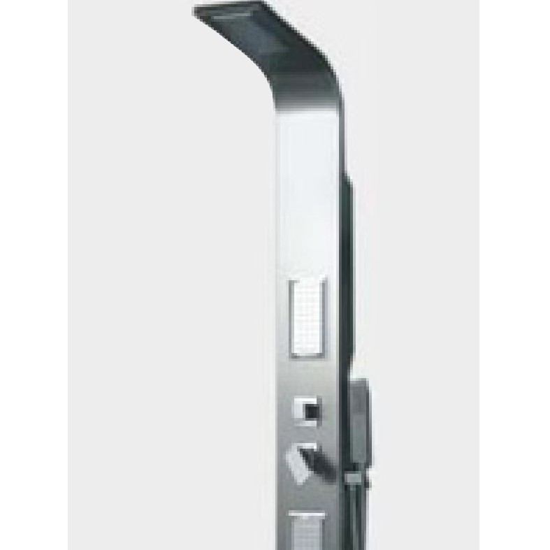 Brushed Stainless Steel Integrated Shower Screen Bh9015 for Home Use, Wall-Mounted, with Massage Side Jets, Large Curved Top Spray, Multiple Water Outlets