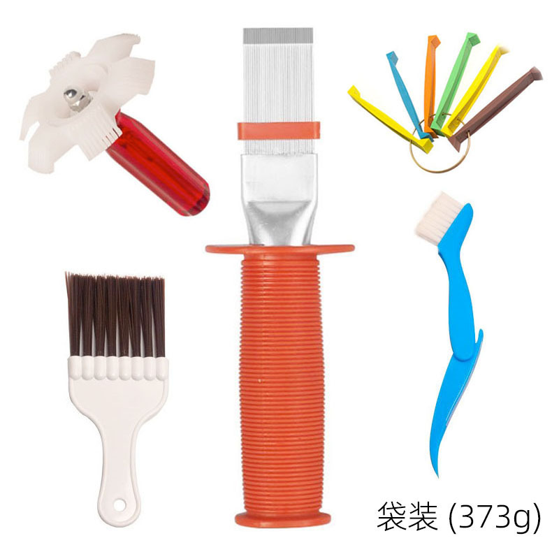 기타  5PC(빨간색 손잡이 금속 핀 + 파란색 접이식 브러시 + 갈색 강모 브러시 + 컬러 빗 + 흰색 날개)