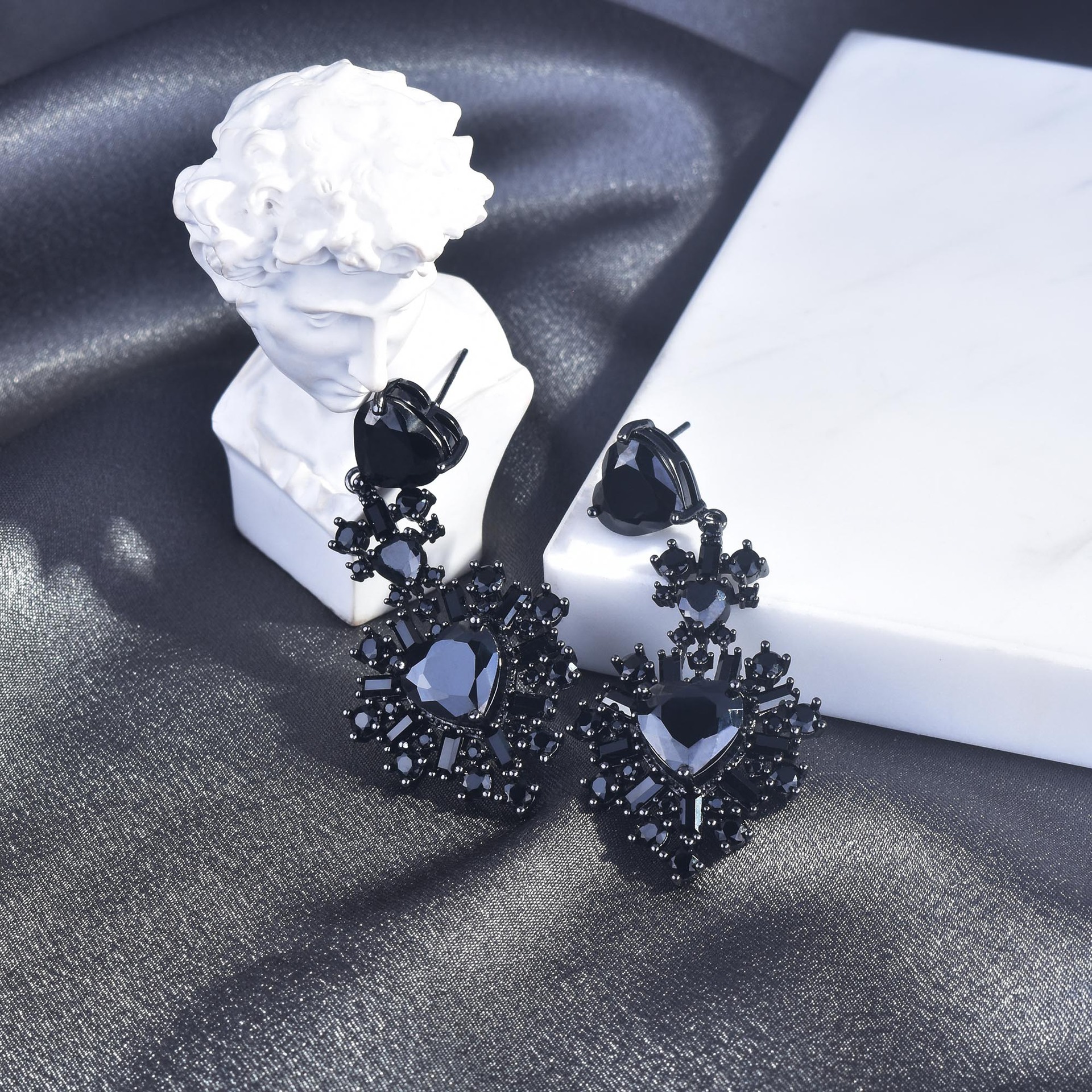 Corazón Cobre Piedras Preciosas Artificiales Pendientes Pendientes display picture 5