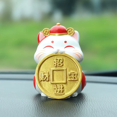 Cats are coming car Car ornaments - the-wealth-cat-is-here-ornaments-attract-wealth