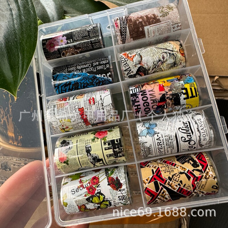 Nail Art Transfer Paper Sunflower Sticker Small Daisy Flower Sunflower Spring and Summer Small Fresh DIY Adhesive Nail Sticker 50cm