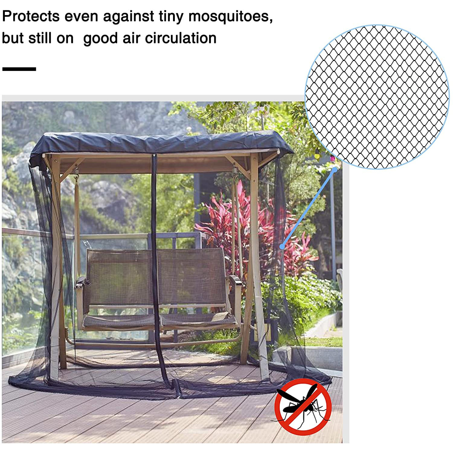Mosquiteros de silla oscilante de patio mosquiteros de pesca mosquiteros de silla oscilante de sombra mosquiteros de instalación simple image 4