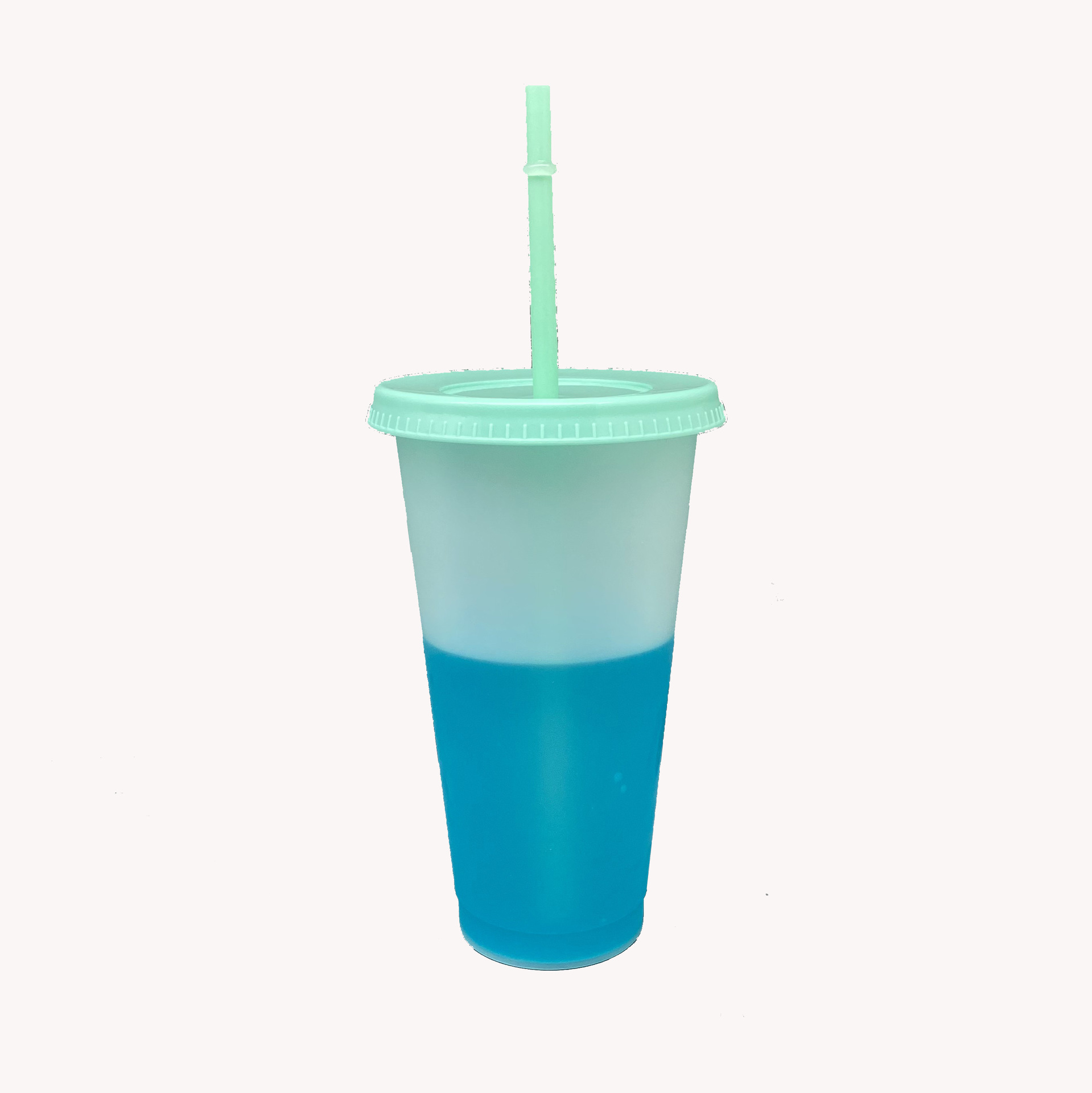 Vaso de 16oz 24oz 710ml sensible a la temperatura que cambia de color, vaso esmerilado de Amazon con tapa y pajita.