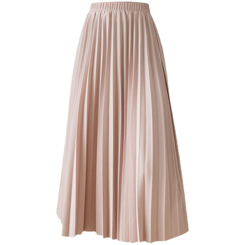 Amazon Spring and Summer New Korean Style Pleated Half-Body Skirt, Body-Shaping Slimming Chiffon Ice Silk Waistband, Wholesale