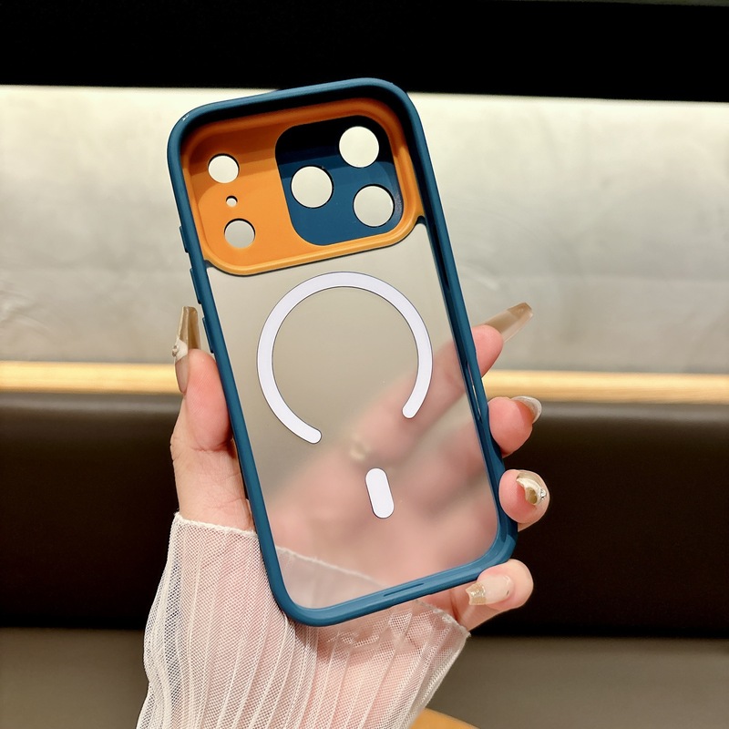 适用iPhone17PROC口磁吸手机壳苹果14大视窗天眼防滑边框防摔PC壳|undefined