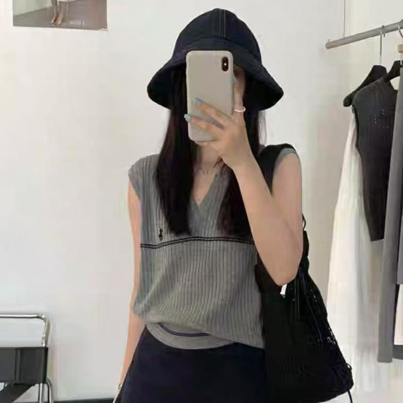 馬マーク夏フレンチレトロカジュアル高貴な気質ポロシャツニットベストトップ女性の若々しいファッションとハイエンド|undefined