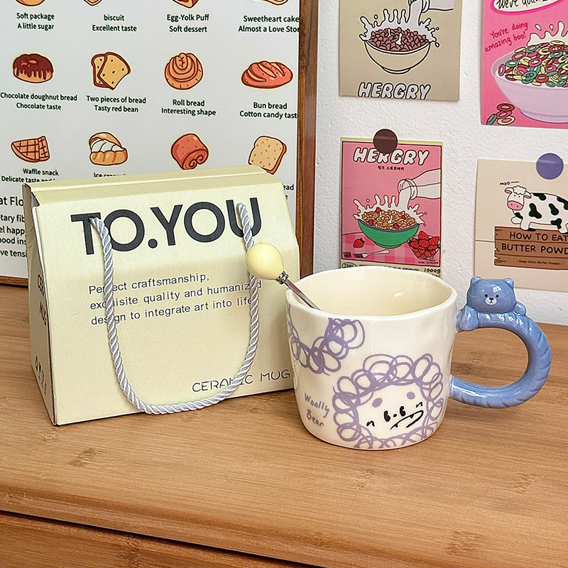 Taza de alto valor Taza de regalo de cumpleaños de oficina para niñas Taza de souvenirs Taza de cerámica Taza de café para parejas Hogar
