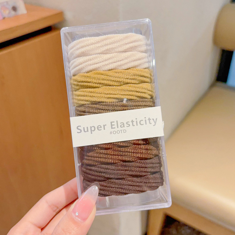 Otoño y invierno anillo de cabello de color toalla de alta elasticidad anillo de toalla sin costura correa de goma de dopamina caballo cuerda de cabello de color adornamiento de cabello