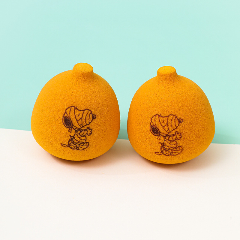 Fábrica de maquillaje de belleza de calabaza personalizada, cojín de aire de soplo de polvo, no comer logotipo impreso en polvo, huevo de esponja de maquillaje transfronterizo sin látex