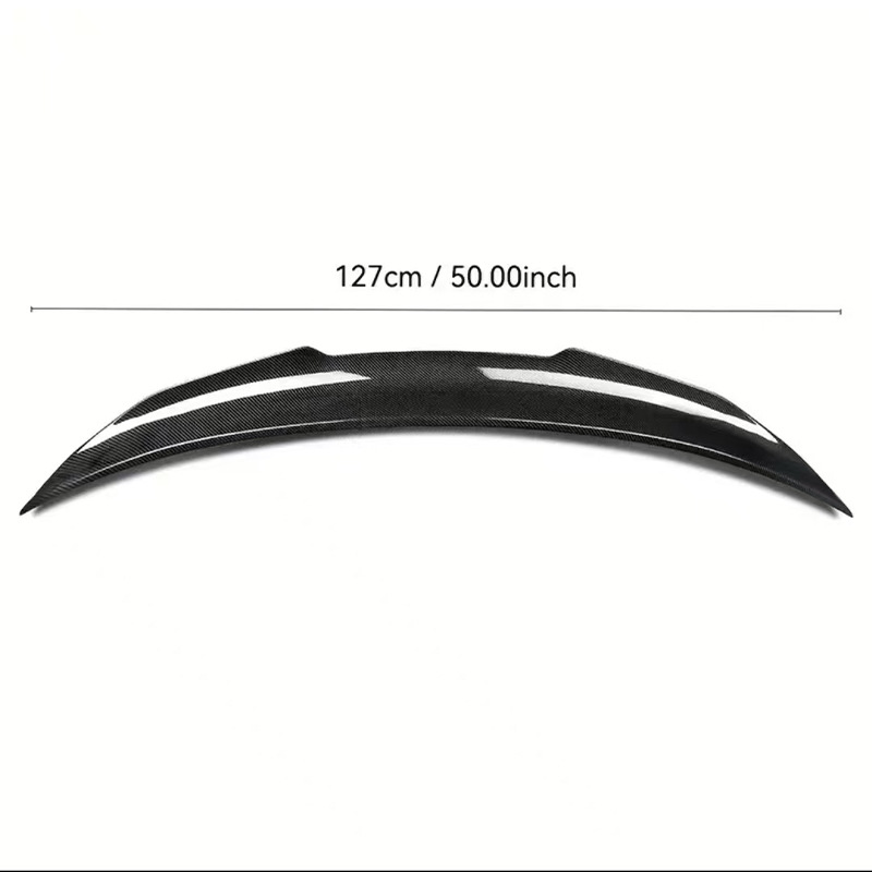 Suitable for Infiniti 2014-2024 Q50/Q50L Rear Spoiler Psm Model Glossy Black Carbon Fiber Pattern No Drilling Required