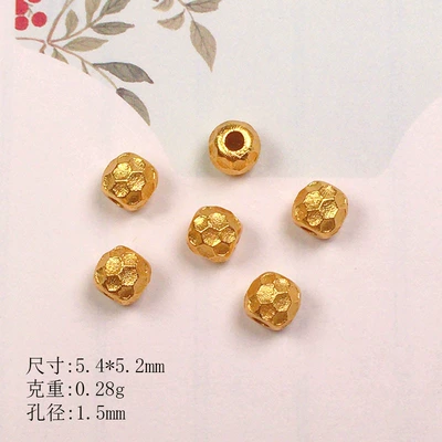 S925 Silver Gold-Plated Spacer Beads Walnut Zaki Fu Character Silver Beads Accessories Bracelet Necklace DIY Handmade Semi-Finished Products (Zərgərlik ara hissələri) - concave-beads