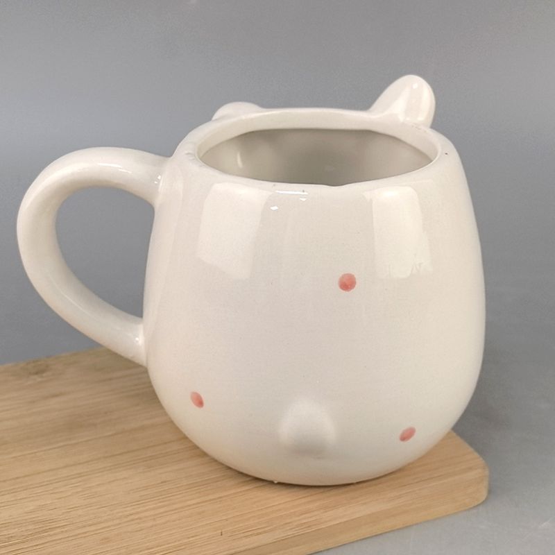 Taza de conejo de cerámica Taza de cerámica creativa Taza de animal tridimensional linda de dibujos animados Taza de bebida de cerámica pintada a mano