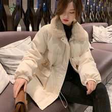 收腰羽绒棉服女装韩版宽松中长款棉袄子冬装2024年新款潮冬季棉衣