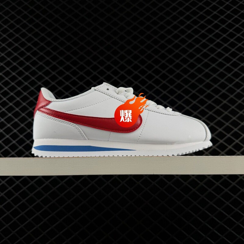 Cortez Forrest Gump classic wear-resistant low-top casual sports running shoes for men and women in white, blue, and red Cortez Forrest Gump classic wear-resistant low-top casual sports running shoes for men and women in white, blue, and red