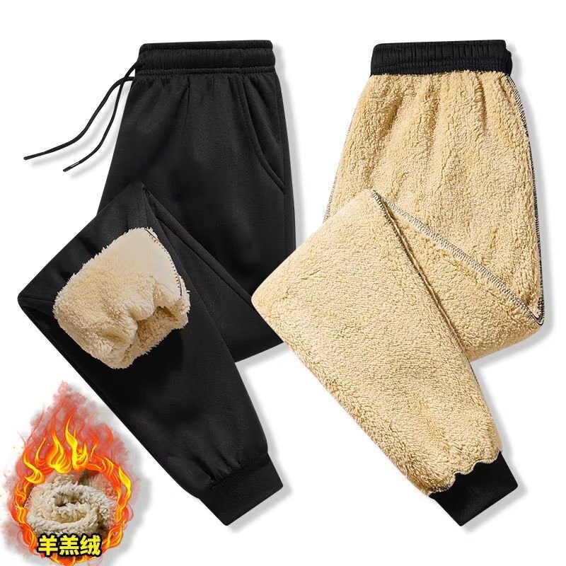 Lamb Velvet Pants Men's fleece-lined Thickened Autumn and Winter Warm Cold-proof plus size Loose Sports Pants Casual Pants Trousers Lamb Velvet Pants Men's fleece-lined Thickened Autumn and Winter Warm Cold-proof plus size Loose Sports Pants Casual Pants Trousers
