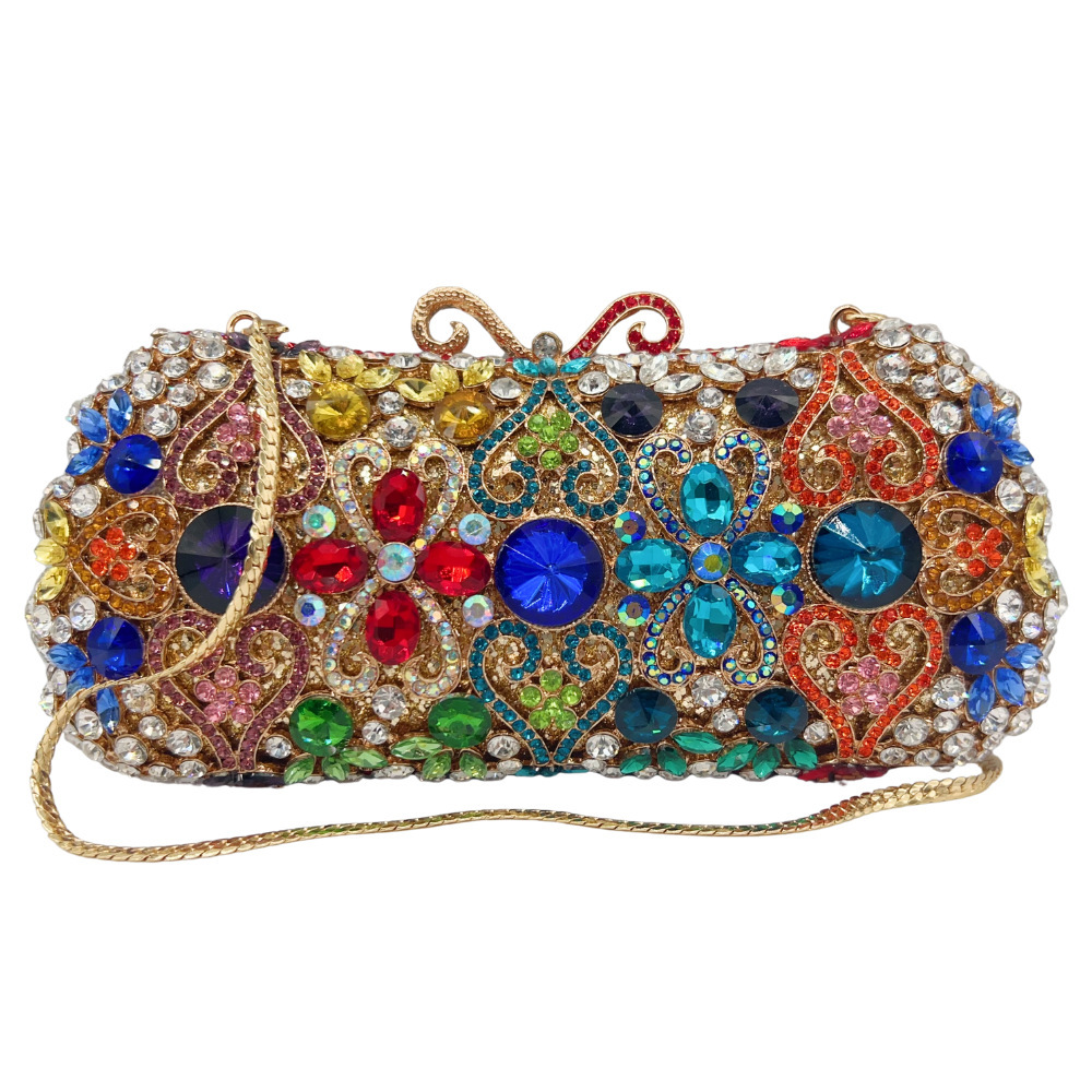 Stone clutch nueva bolsa de cena de diamantes huecos, bolsa de cadena de lujo ligera, bolsa de diamantes pesados, bolsa de mano de mujer