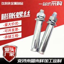 国标镀锌膨胀螺栓4.8级 厂家直销膨胀螺丝钢结构螺栓螺杆