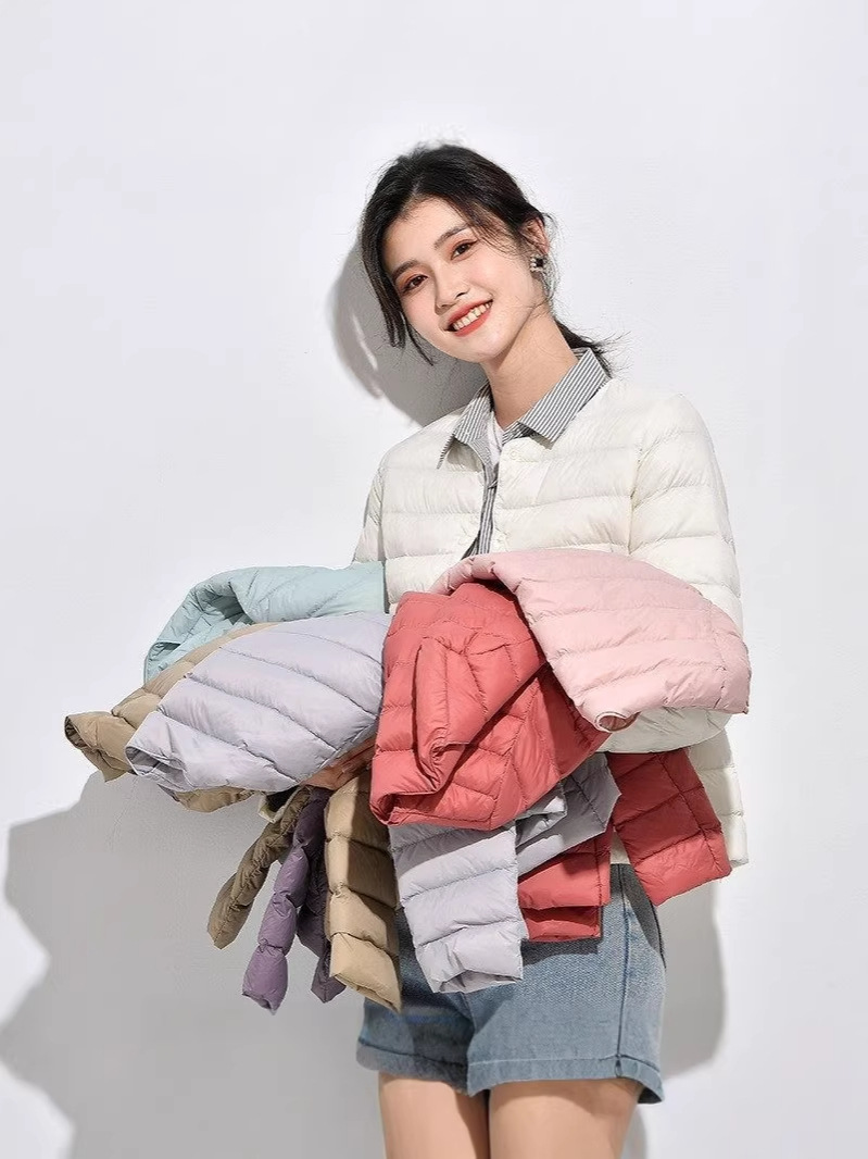 Light and thin short solid color fashionable down jacket