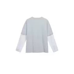 High-End New Product Early Spring New Retro 1996 New Style Printed Casual Loose Fake Two-Piece Long-Sleeve T-Shirt Unisex