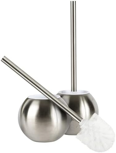 Cepillo de inodoro de acero inoxidable de doble capa transfronterizo, cepillo de limpieza de suelo, cepillo de limpieza de suelo, mango largo del inodoro sin perforación, cepillo de inodoro sin ángulos muertos