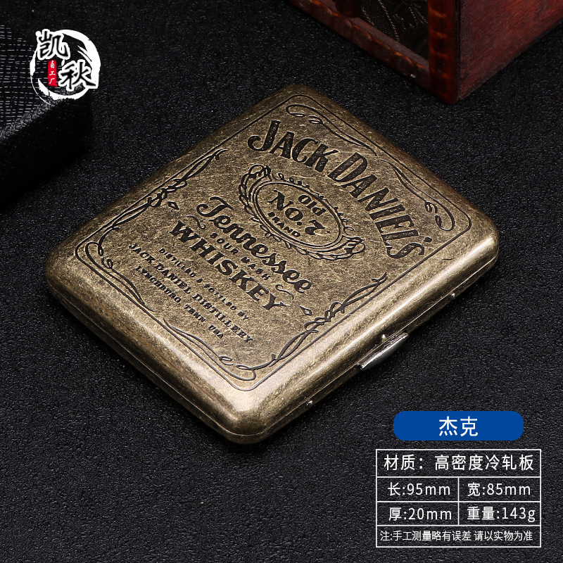 新商品のステンレス金属両面カバー20本のタバコ箱青銅凝縮花自動携帯タバコ箱現物卸売り|undefined