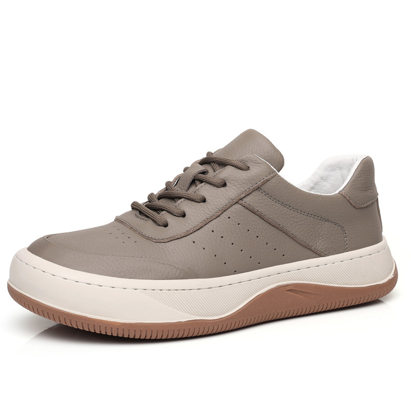 Cabeza de cuero de vaca de otoño nuevos zapatos casuales de hombre cuero transpirables zapatos de mango zapatos de cuero de hombre zapatos de suela gruesa zapatos de hombre