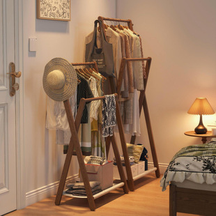 Nordic Bedside Storage Rack Clothes Storage Folding Dormitory Home Beech Trouser Rack Bedroom Floor-Standing Clothes Rack