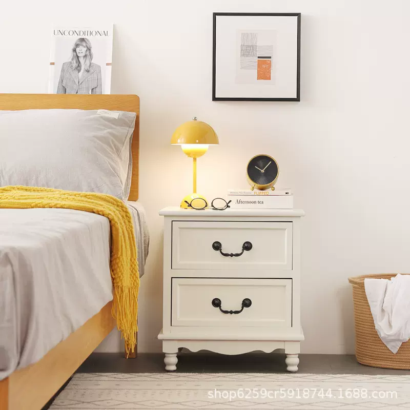 跨境批发实木黑色床头柜床边收纳柜轻奢卧室家用新品可收纳储物柜