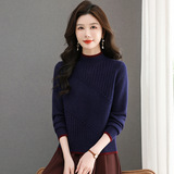 新款针织毛衣女中老年妈妈装毛衫洋气秋冬装内搭年轻款保暖打底衫，女装针织衫/毛衣，妃慕昵服饰