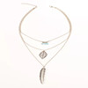Fashionable universal accessory, turquoise beaded bracelet handmade, pendant, necklace, European style