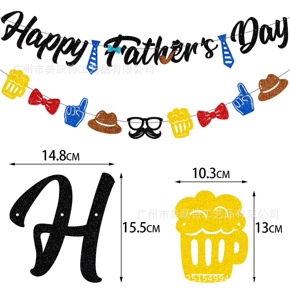 Feliz día del padre bandera pastel decoración inserción de tarjeta grande Diseño de fiesta temática del día del padre amazon