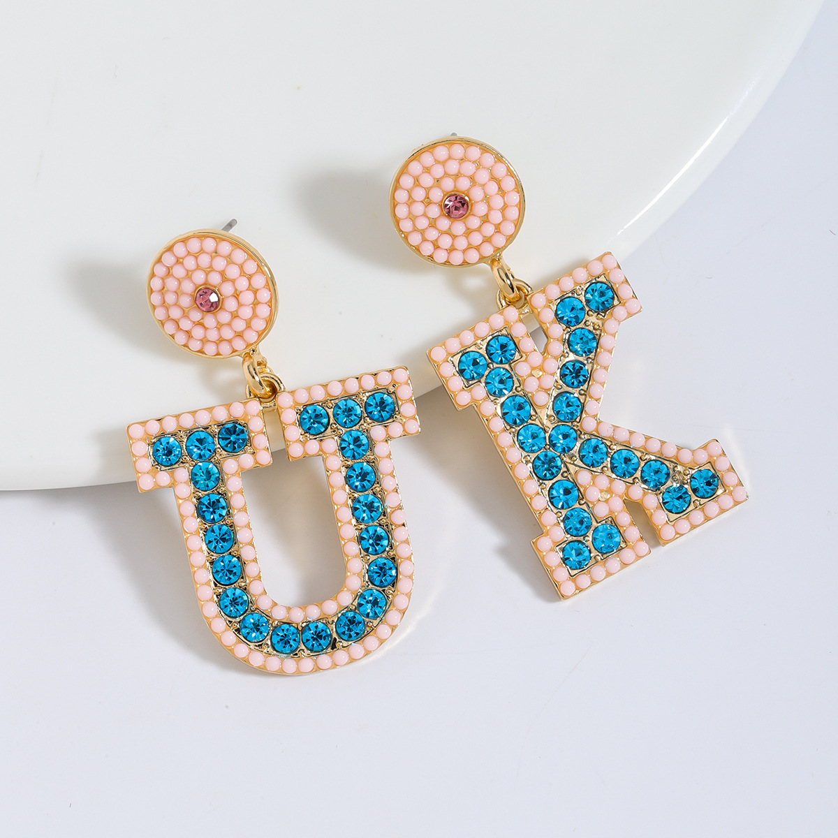 1 Pair Basic Modern Style Classic Style Letter Inlay Alloy Rhinestones Drop Earrings display picture 35