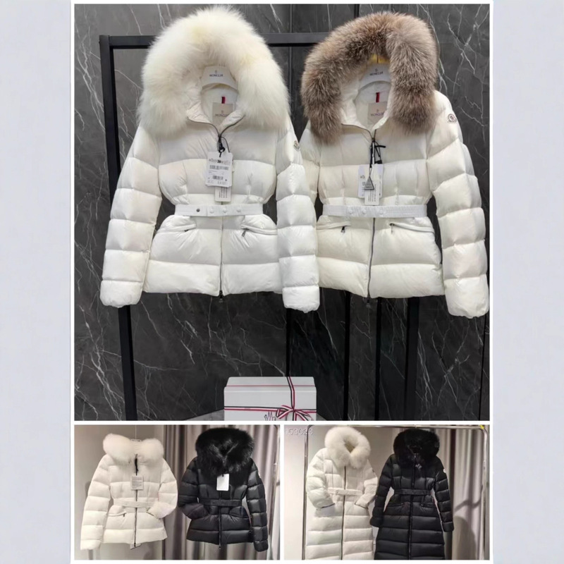 Montblanc Large Fur Collar down Jacket Slim Waist m Brand 2025 New Slim Fashion Versatile Winter Coat