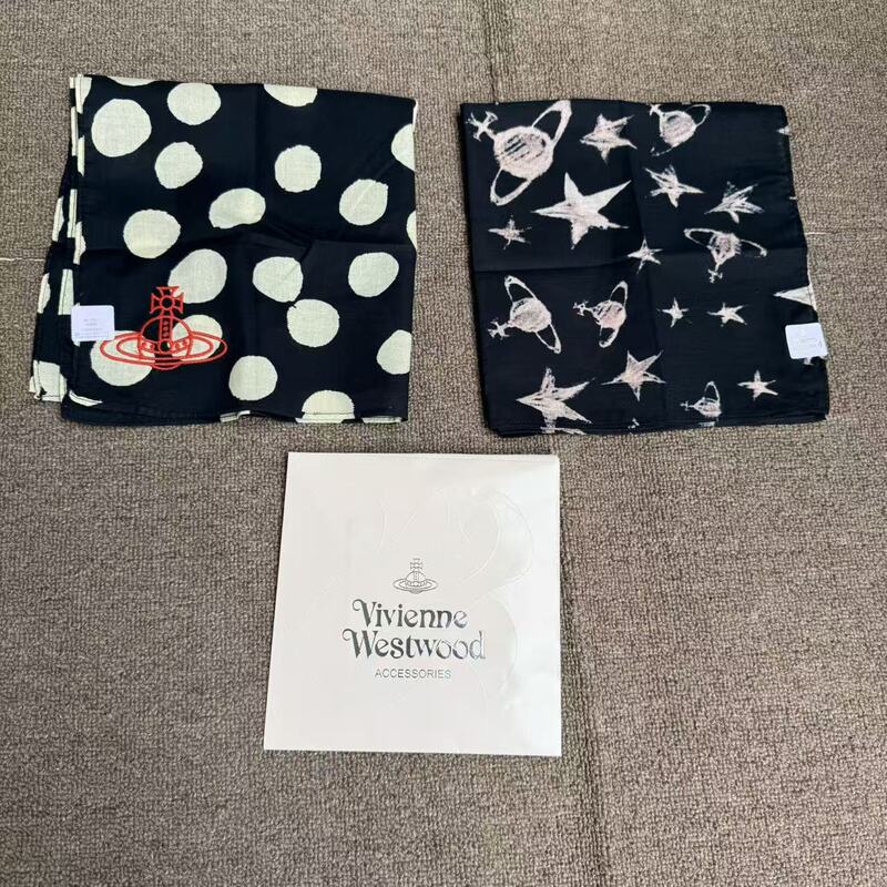 Korean Vivienne Queen Mother Saturn Handkerchief Square Scarf Small Scarf Decorative Scarf Polka Dot