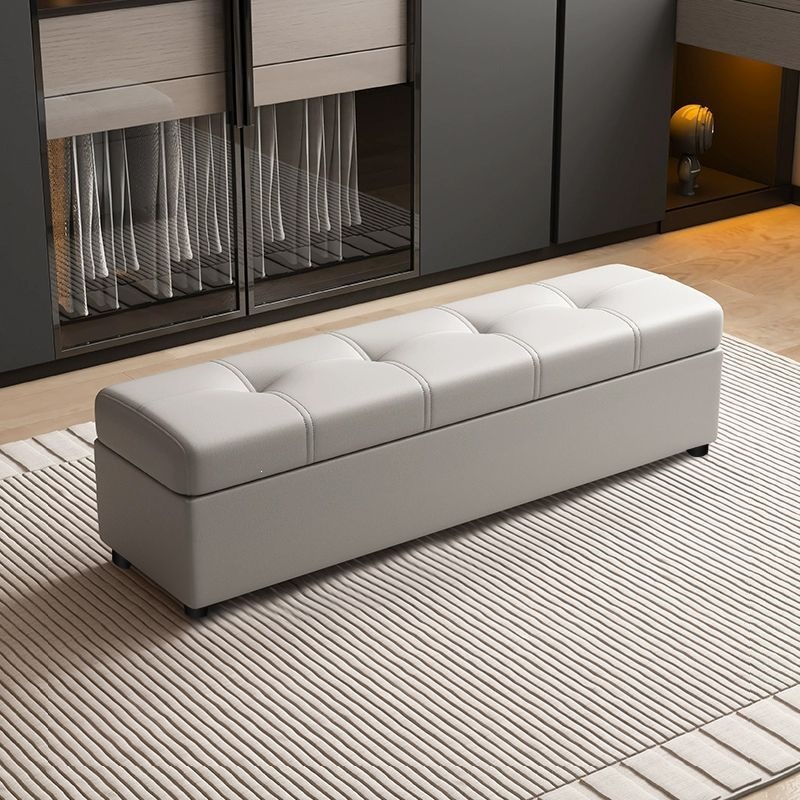 End-of-bed bench with storage, footrest, Italian minimalist style, shoe-changing bench for dressing room, bedroom end-of-bed stool, sofa bench with storage