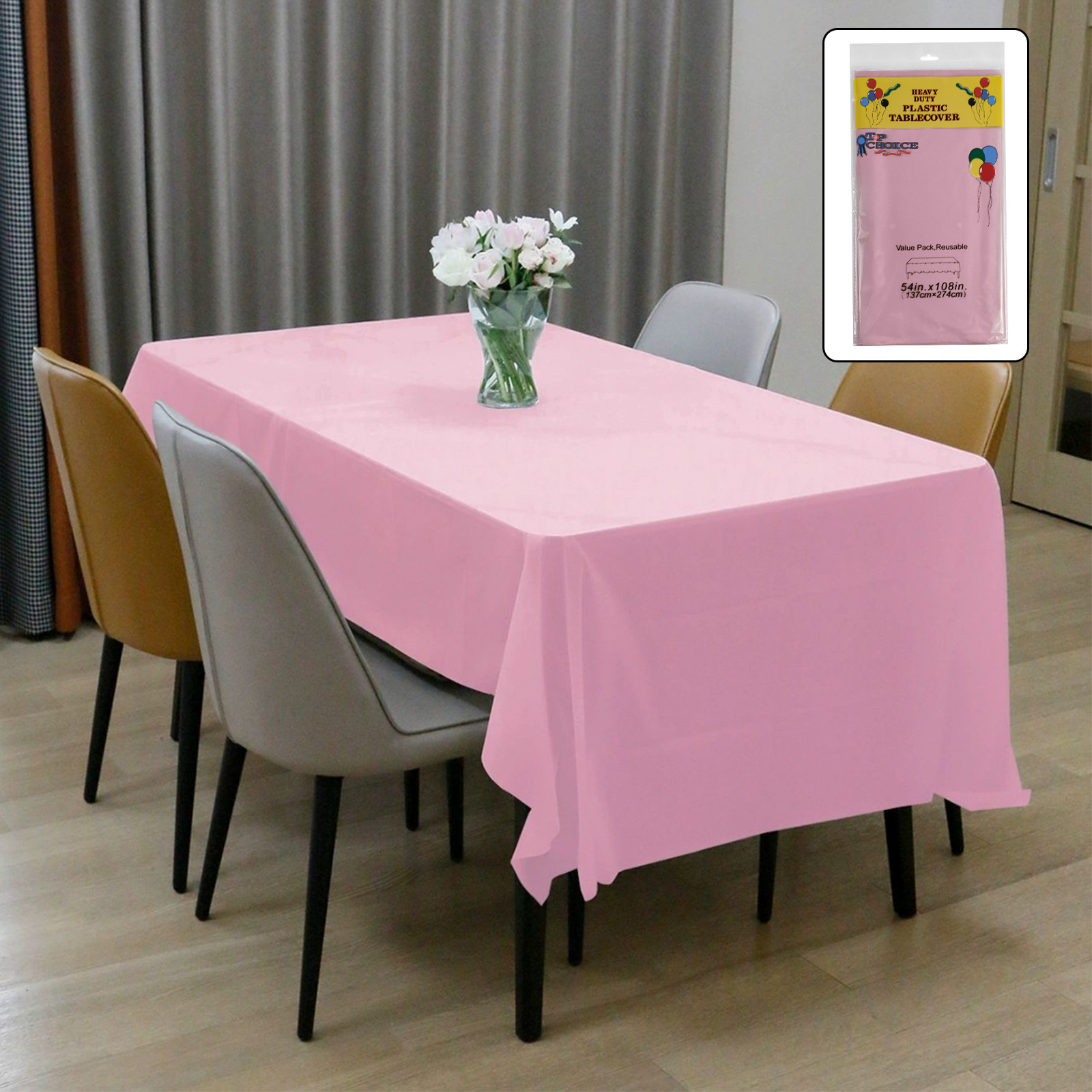 Mantel desechable transfronterizo de color liso, mantel impermeable de plástico PEVA engrosado para hoteles y fiestas de cumpleaños, venta al por mayor en stock.