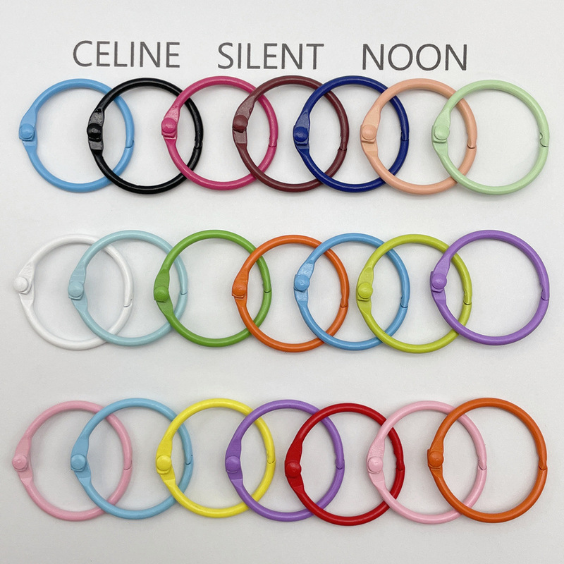 Colorful Metal Paint Key Ring Loose-Leaf Ring Card Ring DIY Jewelry Accessories Simple Book Ring Key Chain Colorful Metal Paint Key Ring Loose-Leaf Ring Card Ring DIY Jewelry Accessories Simple Book Ring Key Chain