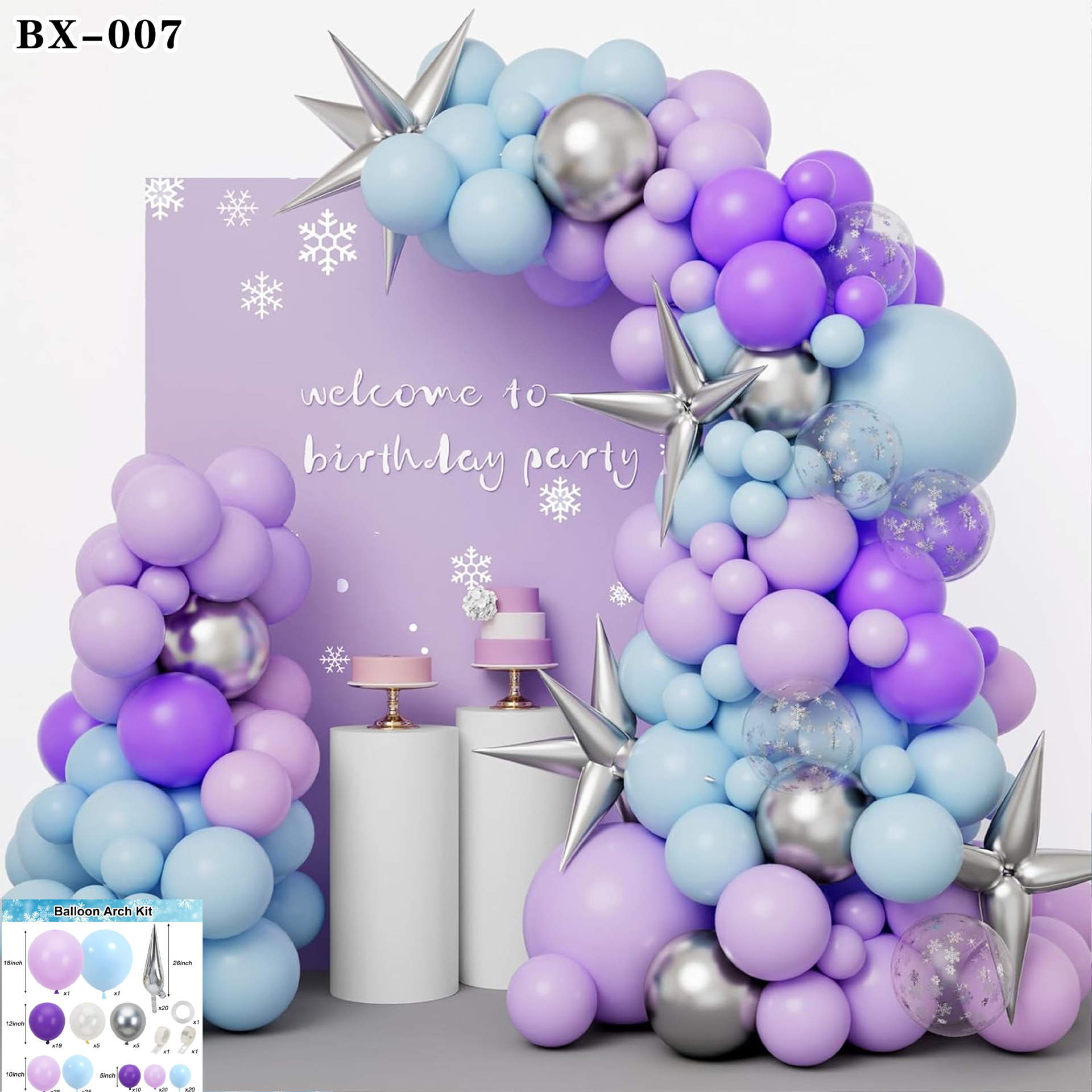Frozen azul tema cumpleaños decoración globo traje princesa niña niños años de edad decoración escena diseño