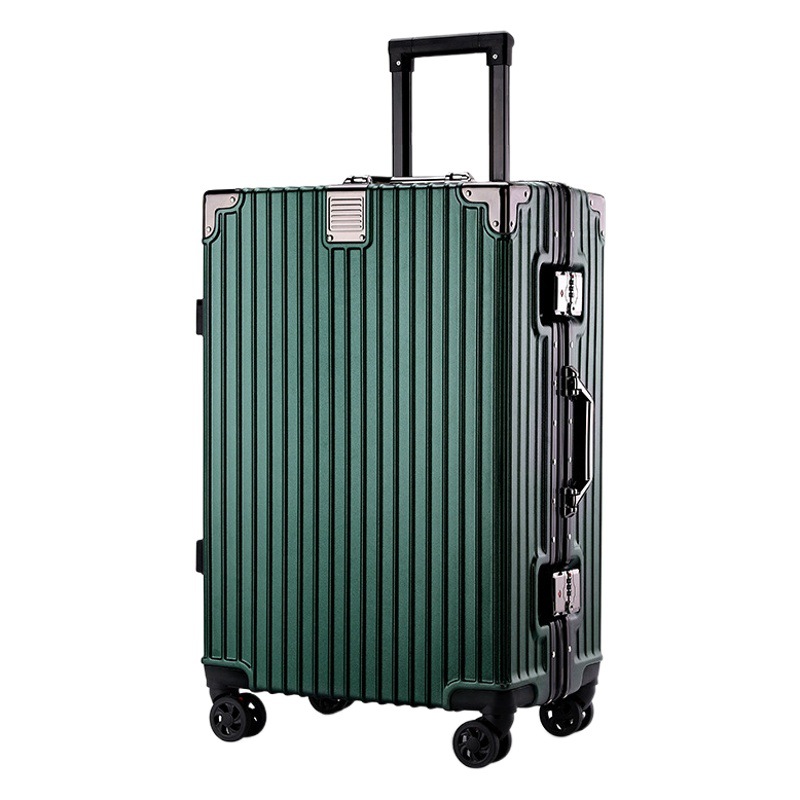 Nuevo marco de aluminio de gran capacidad caja de la carretilla rueda universal de alto aspecto maleta de viaje 24 pulgadas Contraseña de bloqueo de embarque caso