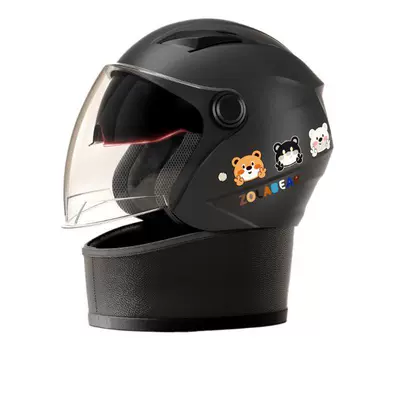 riding electric car motorcycle men's and: Motosiklet kaskı (dəbilqə) - new-national-standard-black-double-mirror-anti-fog-detachable-scarf-winter-warm-helmet