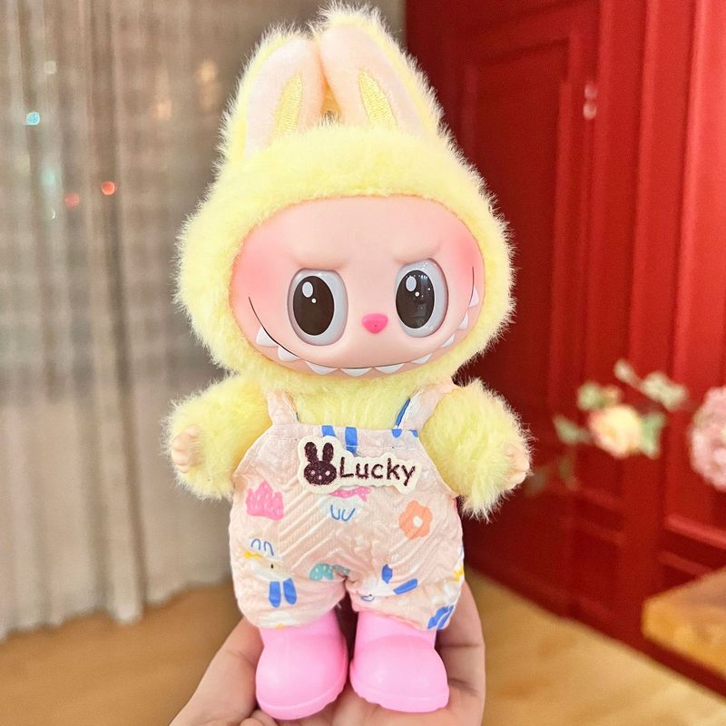 labubu娃衣摆件拉布布17cm公仔玩偶换装休闲套装裙子毛绒玩具衣服|undefined
