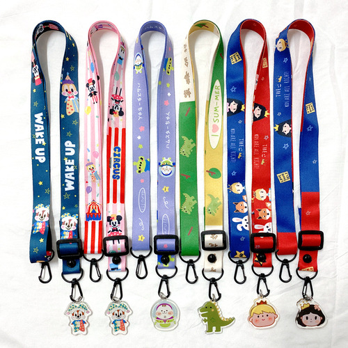 Cartoon diagonal lanyard mobile phone strap camera ID diy rope keychain lanyard adjustable diagonal strap