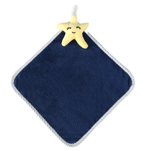 Children's hand towel, cute cartoon hanging towel, coral velvet small square towel, absorbs water and does not shed hair, kindergarten home cake box